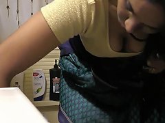 South Indian Maid Cleaning And Showering Hidden Camera